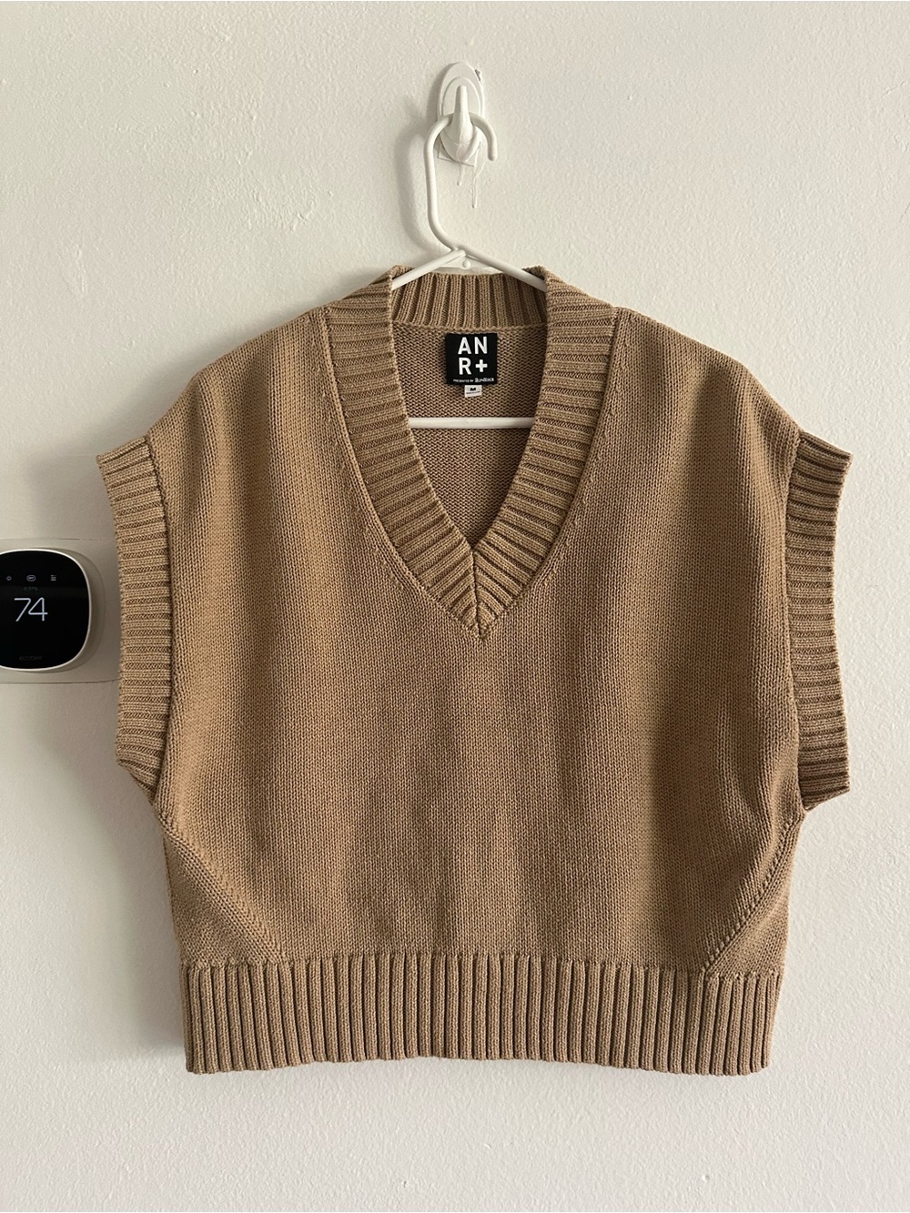 Alp n Rock cotton blend Classic Sleeveless Knit Sweater Vest - Tan women medium